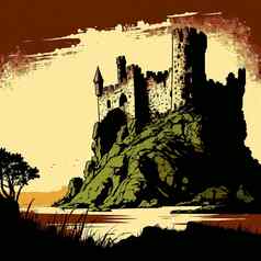 卡通图像城堡