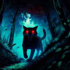 猫红色的眼睛黑暗森林