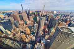 高摩天大楼纽约城市俯瞰整个城市中央公园