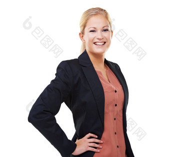肖像快乐业务女人白色背景领导成功瑞典女模型企业家专业<strong>工人微笑</strong>动机幸福信任管理