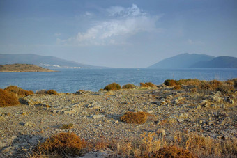 荒野地中海海博德鲁姆火鸡荒野地中海海关闭古老的城市博德鲁姆火鸡