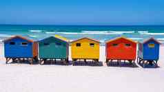 色彩斑斓的海滩房子muizenberg海滩角小镇海滩小屋muizenberg角小镇