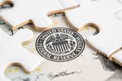 美联储联邦储备系统拼图谜题纸中央银行系统曼联州美国