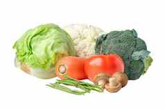 新鲜的蔬菜孤立的白色背景健康的营养食物