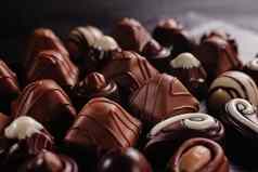 巧克力糖果美味的甜蜜的食物背景