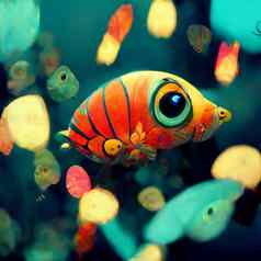 水下背景海的观点水下场景可爱的海鱼海洋水下动物