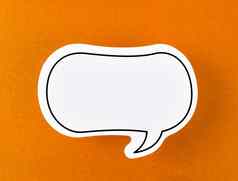 演讲泡沫复制空间沟通会说话的说话概念橙色颜色背景