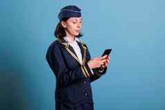 飞行之前打字在线消息智能手机
