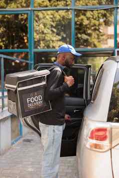 非洲美国快递交付办公室食物订单车