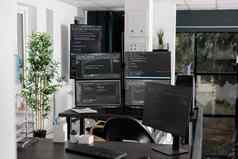 电脑屏幕显示解析超文本标记语言代码空办公室
