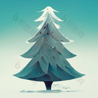圣诞节树装饰礼物盒子假期背景快乐圣诞节快乐一年数字生成的插图