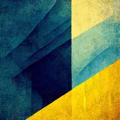 摘要绘画蓝色的黄色的水彩绘画背景乌克兰颜色