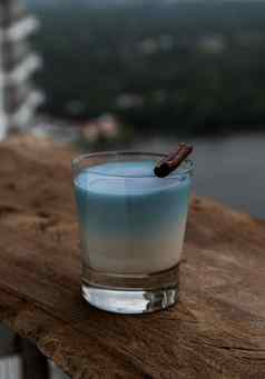 玻璃蓝色的火柴拿铁茶蝴蝶(2008年)花牛奶茶拿铁干花蝴蝶(2008年)植物Clitoria