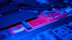 电路董事会电阻微芯片电子组件电脑硬件技术集成沟通处理器信息工程印刷电路板