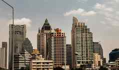 建筑视图摩天大楼曼谷城市现代高层建筑