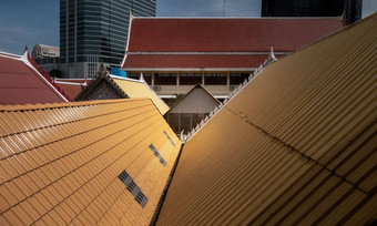 体系结构外屋顶佛教泰国寺庙