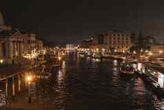 威尼斯景观黄昏晚上时间
