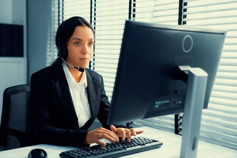 主管女操作符工作电脑会说话的客户