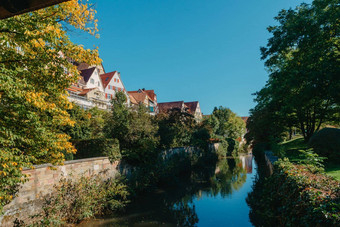 国家<strong>德国</strong>小镇房子Baden-Wuerttemberg<strong>德国</strong>欧洲小镇完整的色彩斑斓的保存<strong>建筑</strong>