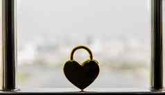 金心形状的爱挂锁不锈钢钢阳台栏杆