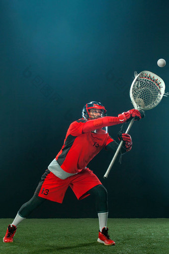 长曲棍球球员运动员运动员红色的头盔黑暗背景体育运动动机壁纸