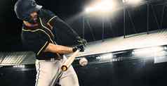 porfessional棒球球员蝙蝠采取摇摆不定的大竞技场棒球手体育场行动