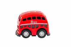 伦敦红色的传统的公共汽车车孤立的白色背景剪裁路径