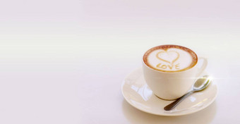 咖啡爱卡布奇诺咖啡模型白色背景产品放置喝心定制拿铁艺术设计杯有创意的咖啡馆发射最小的餐厅广告空间