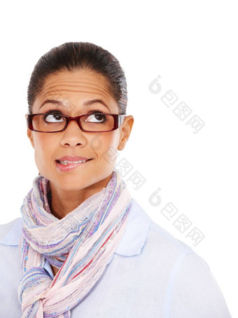 思考眼镜模型黑色的女人工作室孤立的白色背景产品放置的想法眼镜框架女空间市场营销广告品牌
