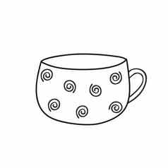 宽白色圆美丽的螺旋模式白色背景孤立的餐具茶咖啡茶仪式设计元素菜单咖啡馆餐厅食物皮卡点