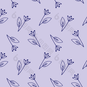 紫色的没完没了的无缝的模式涂鸦花树枝向量轮廓插图背景纺织品服装涵盖了室内装饰女孩
