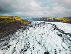 参观冰岛冰川秋天巨大的冰川