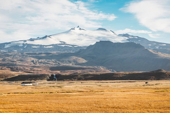 雪蜗牛火山<strong>峰会</strong>冰岛火山景观白色冰川帽