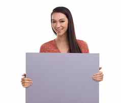 市场营销模型肖像女人海报榜广告牌促销活动广告产品放置标志横幅空间销售模型女孩工作室模拟白色背景