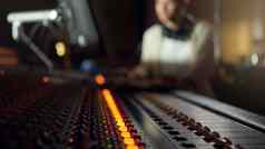 音乐混合机声音董事会生产商广播行业广播尺度工作室设备电子媒体音频工程机记录首歌生产控制房间