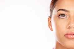 美护肤品脸女人自然健康的皮肤病学化妆品模型治疗肖像女模型保湿霜皮肤护理面部健康美容健康例程