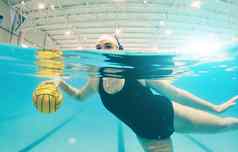 水马球体育女人游泳池游戏竞争匹配实践专业体育运动健身女孩运动员阿卡表面球培训锻炼锻炼