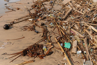 山浪费<strong>垃圾</strong>桑迪海滩潮人类污染<strong>海洋</strong>