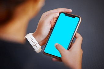 手电话绿色屏幕模型广告市场营销显示屏幕标志品牌社会媒体移动智能手机手蓝色的屏幕产品放置