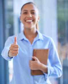 业务女人拇指成功手标志动机目标增长显示幸福骄傲职业生涯选择女企业家手指成就协议