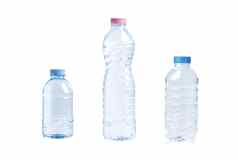 塑料瓶彩色的螺杆帽回收浪费白色背景容器水成员