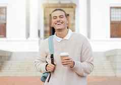 快乐大学学生男人。大学咖啡学习未来学术成功更高的教育脸学习者奖学金快乐的家伙微笑研究知识动机