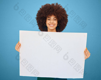 广告模型女人海报市场营销有创意的业务品牌蓝色的工作室背景标志沟通肖像女孩纸新闻空间