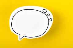 演讲泡沫复制空间沟通会说话的说话概念黄色的背景