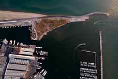 空中视图旅游港口维亚雷吉奥荒凉托斯卡纳