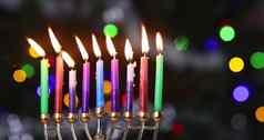 光明节庆祝活动犹太教烛台传统假期符号照明光明节蜡烛
