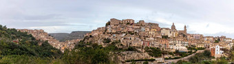 全景视图拉古萨伊布拉首页宽数组巴洛克式的体系结构风景优美的较低的区城市拉古萨意大利