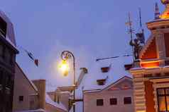照亮街城市圣诞节装饰小镇里加拉脱维亚