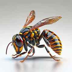 大黄蜂渲染造型图片蜜蜂孤立的白色背景