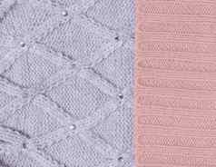 纹理针织灰色的粉红色的织物服装细节